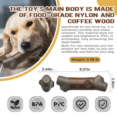 Perros mascota juguetes interactivos para limpiar los dientes hueso indestructible de nylon / TPR juguete chirriante