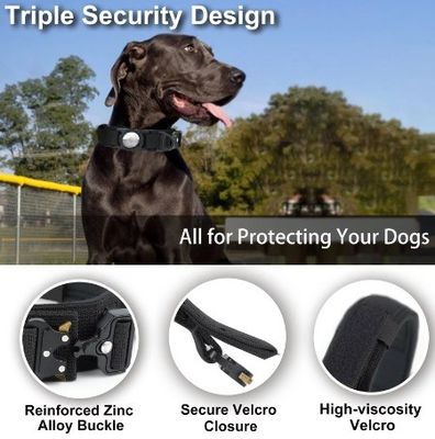 Collar reflector de nylon para perros Collar de entrenamiento GPS ajustable con porta Airtag