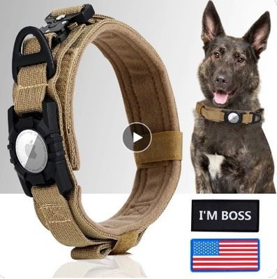 Collar reflector de nylon para perros Collar de entrenamiento GPS ajustable con porta Airtag