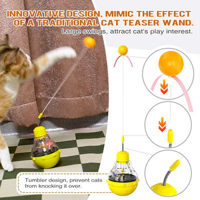 Estimula el interés del gato movimiento interactivo púrpura juguete de mascota con alimentación por gravedad comida con fugas