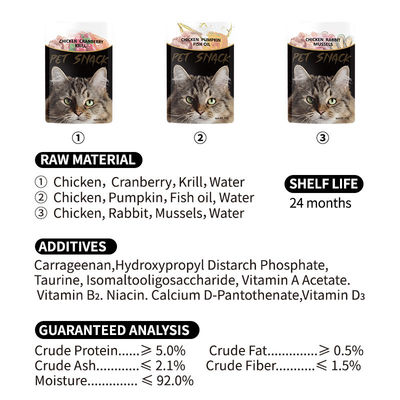 Alimentos para gatos húmedos para adultos con alto contenido de proteínas Pollo Océano Pescado Alimentos húmedos para gatos golosinas