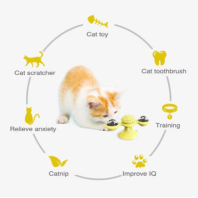Dispensador de alimentos TPR Juguetes interactivos para gatos Diseño de juguete para mascotas para gatos de interior Material ABS