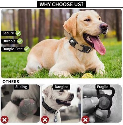 Collar para perros de nylon ajustable ecológico con etiqueta de aire GPS rastreador de perros