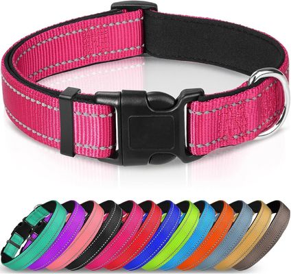 Collar de perro con almohadilla de neoprene suave con reflector C-01 a prueba de agua