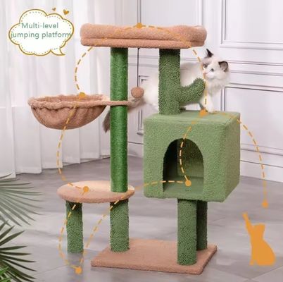 Gato rascando casa juguete pequeño gato verde árbol cactus gatito rascador para gatos de interior