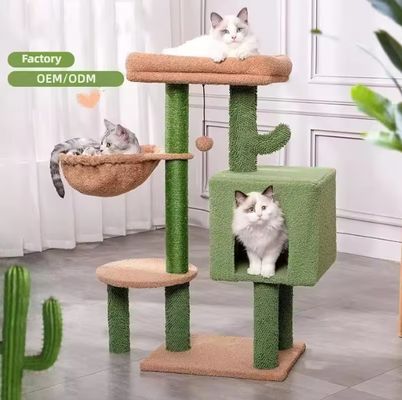Gato rascando casa juguete pequeño gato verde árbol cactus gatito rascador para gatos de interior