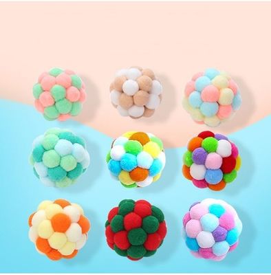 4cm Cute Plush Balls Faux Feather Bell Cat Chew Toy con material ABS/PC sostenible