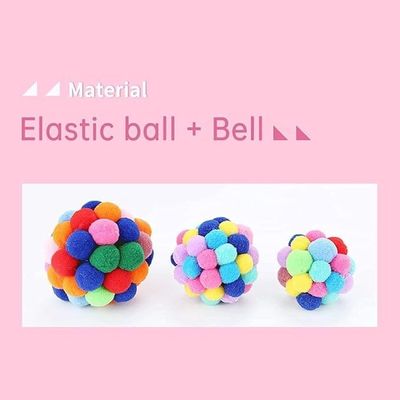 4cm Cute Plush Balls Faux Feather Bell Cat Chew Toy con material ABS/PC sostenible