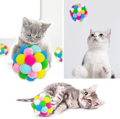 4cm Cute Plush Balls Faux Feather Bell Cat Chew Toy con material ABS/PC sostenible