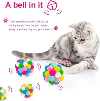 4cm Cute Plush Balls Faux Feather Bell Cat Chew Toy con material ABS/PC sostenible