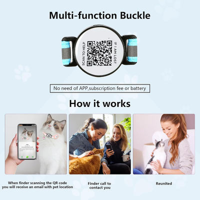 Logotipo personalizado Collar de entrenador de mascotas aceptable con código QR Material de poliéster blando