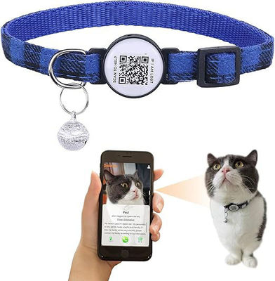 C-04 Collar ajustable para mascotas con código QR de contacto de emergencia