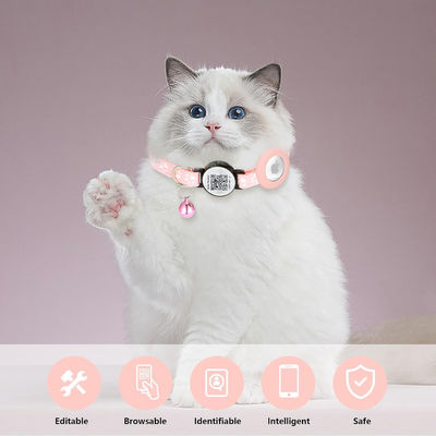 C-04 Collar ajustable para mascotas con código QR de contacto de emergencia