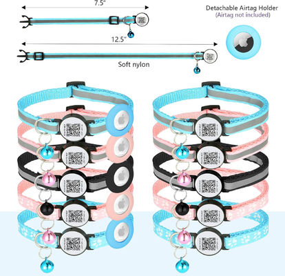 C-04 Collar ajustable para mascotas con código QR de contacto de emergencia