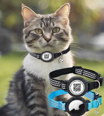 C-04 Collar ajustable para mascotas con código QR de contacto de emergencia