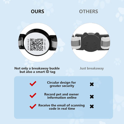 C-04 Collar ajustable para mascotas con código QR de contacto de emergencia