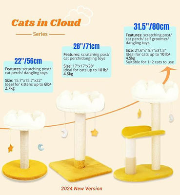 Percha de peluche Árbol de gato lindo Nube blanca Torre de gato para gatos pequeños y animales