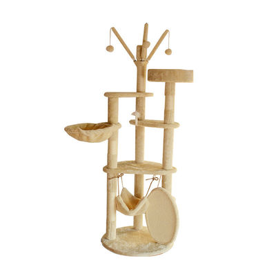 Grúa de gatos de varios niveles Sisal Cuadro de madera moderna Gran gato Torre de árboles Muebles Raspadero
