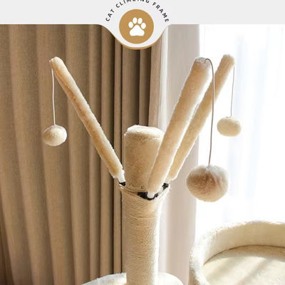 Grúa de gatos de varios niveles Sisal Cuadro de madera moderna Gran gato Torre de árboles Muebles Raspadero