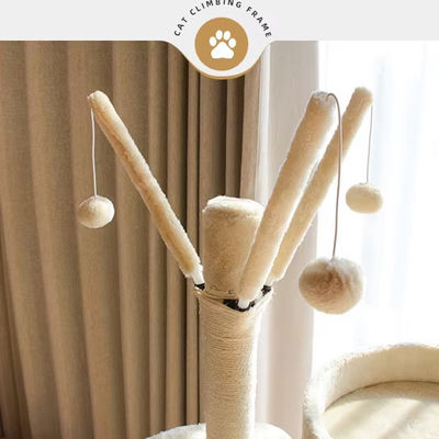 Avanzado de madera moderno de gatos Sisal rascador de múltiples niveles de gato de escalada marco y hamaca