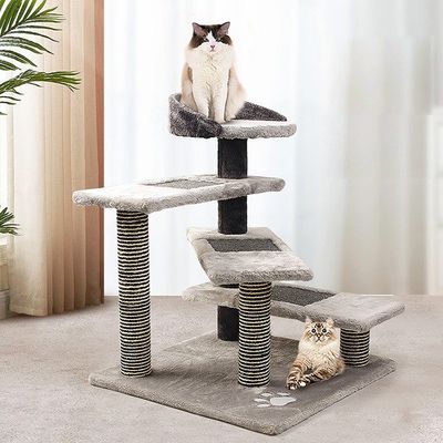 Condo de gatos de 5 niveles con postes de rascado de Sisal Torre de escalada de gatos