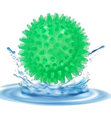 TPR Bola de limpieza de dientes chillones Juguete para perros para entrenamiento y masticación de dientes de mascotas