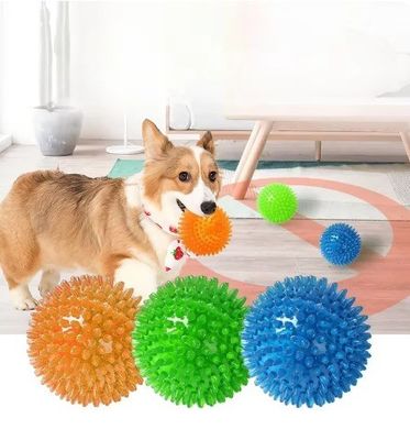 TPR Bola de limpieza de dientes chillones Juguete para perros para entrenamiento y masticación de dientes de mascotas