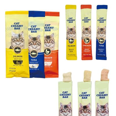 Carne fresca Snack Cat Strip Tres sabores Paquete de hidratación de atún para proteger la salud