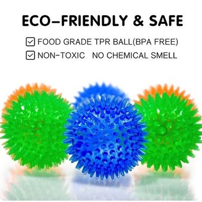Servicio de personalización proporcionado TPR Pequeña bola espinosa Perro mastica juguete para limpieza dental