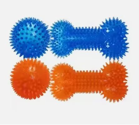 Perro de mascotas TPR Perro con hueso pinchado Voz resistente Limpieza de dientes molares Juguetes interactivos para mascotas