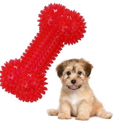 Juguetes de masticación suave para perros Forma de hueso TPR duradero para entrenamiento interactivo y limpieza de dientes