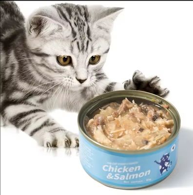 Proteína de etiqueta privada personalizada húmeda alimentos enlatados para gatos para la salud y sabores múltiples