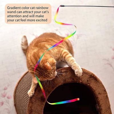2024 Cat Teaser Stick Toy Plastic Cat Interactive Toy con ventaja de mucho tiempo