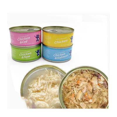 Proteína Pollo triturado y salmón Receta enlatada Alimento para gatos para 170g Dieta especial para gatos