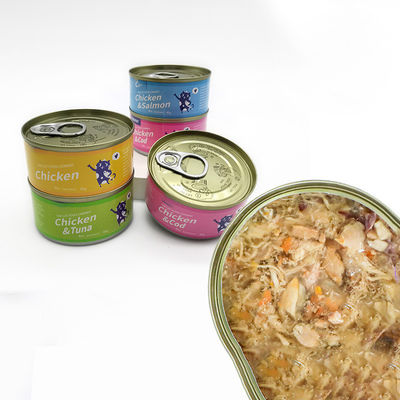 Comida caliente enlatada para gatos 85g de carne blanca Alimentos salmón Pollo Perfecto aperitivo para gatos