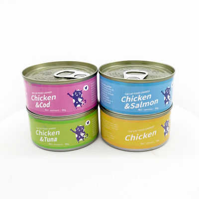 Comida caliente enlatada para gatos 85g de carne blanca Alimentos salmón Pollo Perfecto aperitivo para gatos
