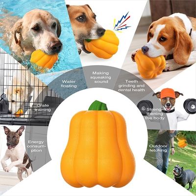 Gran bola de juguete de perro de calabaza bola de masticación TPR duradera para entrenamiento y limpieza de dientes