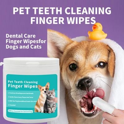 Limpiezas de dientes para gatos y perros sin enjuagar.
