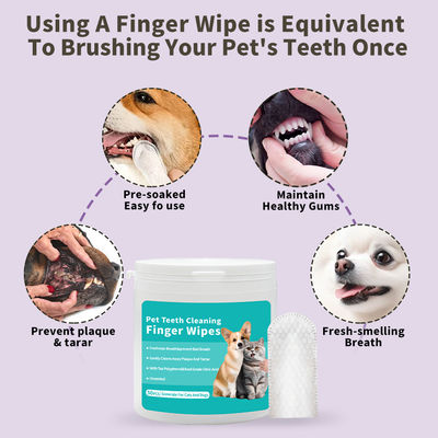 Limpiezas de dientes para gatos y perros sin enjuagar.
