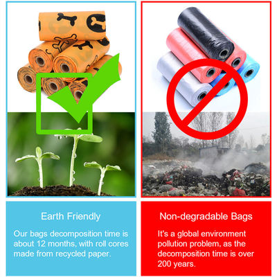 Bolsa biodegradable, compostable y degradable para la eliminación de residuos de plástico para mascotas