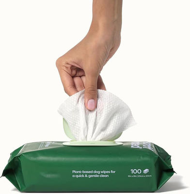 Toallitas húmedas biodegradables naturales de etiqueta privada para mascotas para un aseo suave y ecológico