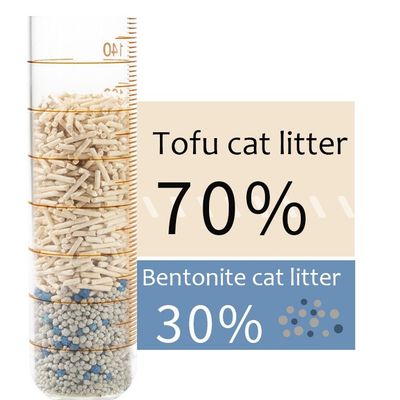Arenas suaves biodegradables Tofu Cat Litter Bajo rastreo fuerte aglomeración ODM Diseños para gatos