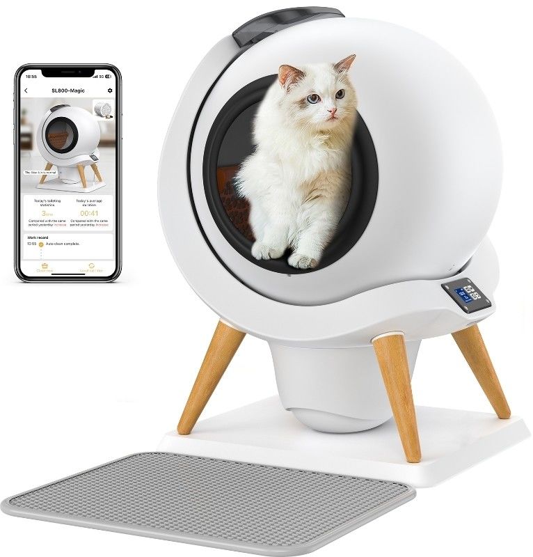 Gran bandeja de aseo para gatos autolimpiante encerrada en muebles de madera para diseños ODM