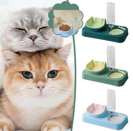 Perro mascota gato botella de agua potable NO horario de ajuste para los cuencos de comida para gatos y dispensador de agua