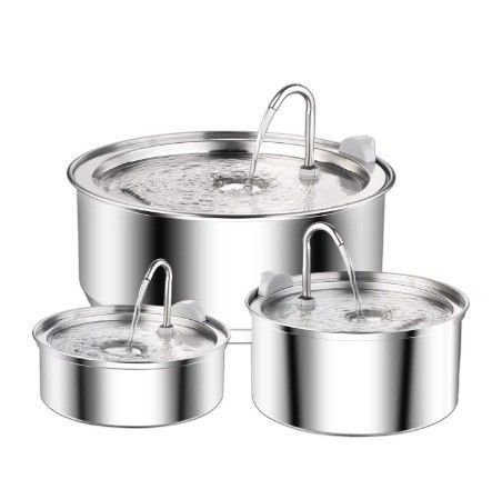 Fuente de agua potable para mascotas con filtro de acero inoxidable para una ingesta y consumo saludables de agua