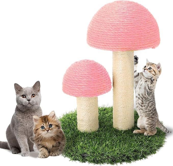 OEM/ODM Doble hongo gato rascador post natural cuerda Sisal gato torre de árboles de interior de gatos juguete rascador