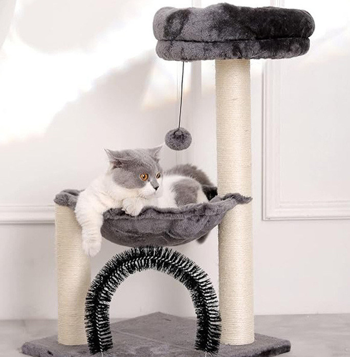 Arboles de gatos naturales Sisal Rascar postes Plataforma de varios niveles Torre de gatos para gatos grandes