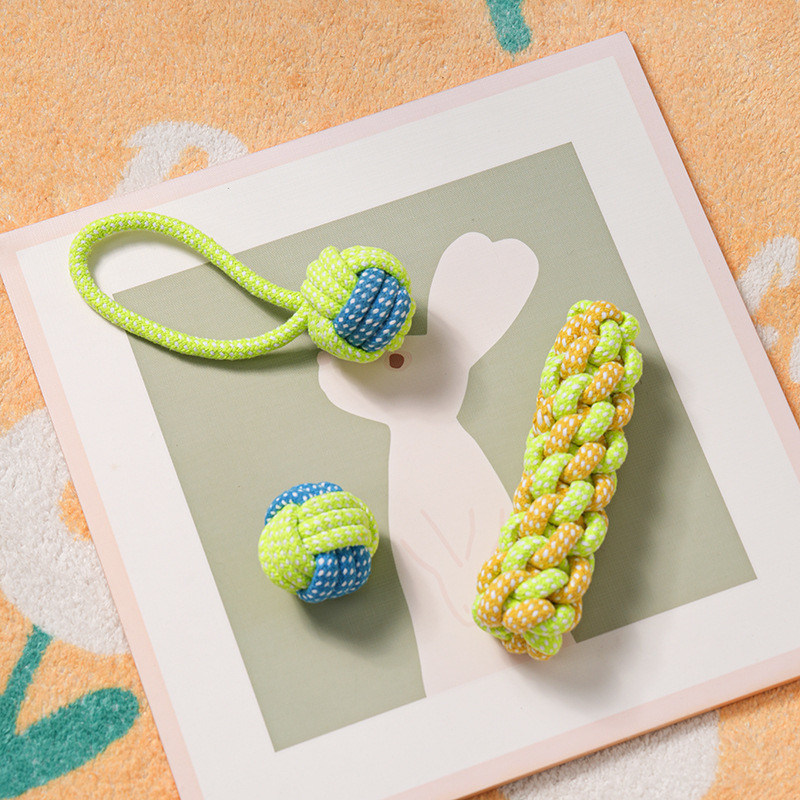 Set de juguetes de cuerda de masticación de cachorros de algodón de 7 piezas perfecto para juegos interactivos y ejercicio