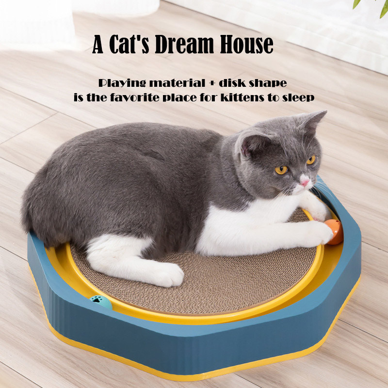 Cachorro para gatos de madera de cartón ovalado ondulado Cachorro cama salón juguete de entrenamiento duradero para gatos