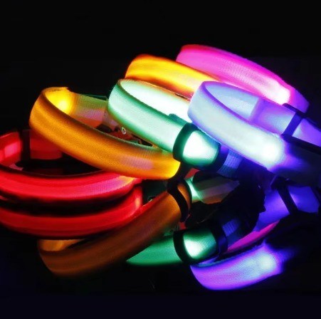 Servicio OEM / ODM proporcionado Collar de mascotas LED impermeable personalizado para perro luminoso reflectante